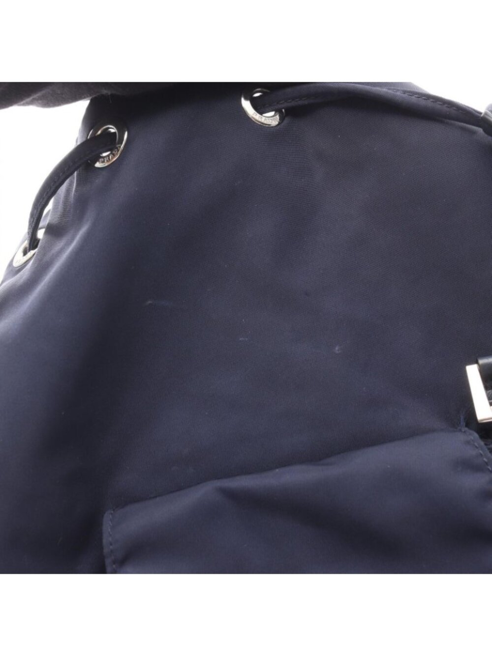 Prada Backpack Navy Nylon Saffiano Leather Triangle Logo - Picture 6 of 12